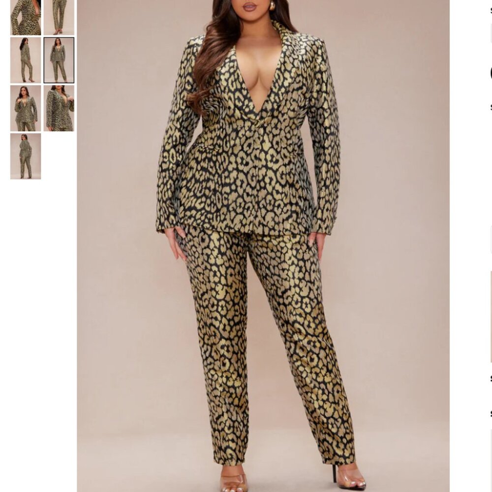 GOLD AND BLACK PANTS SUIT